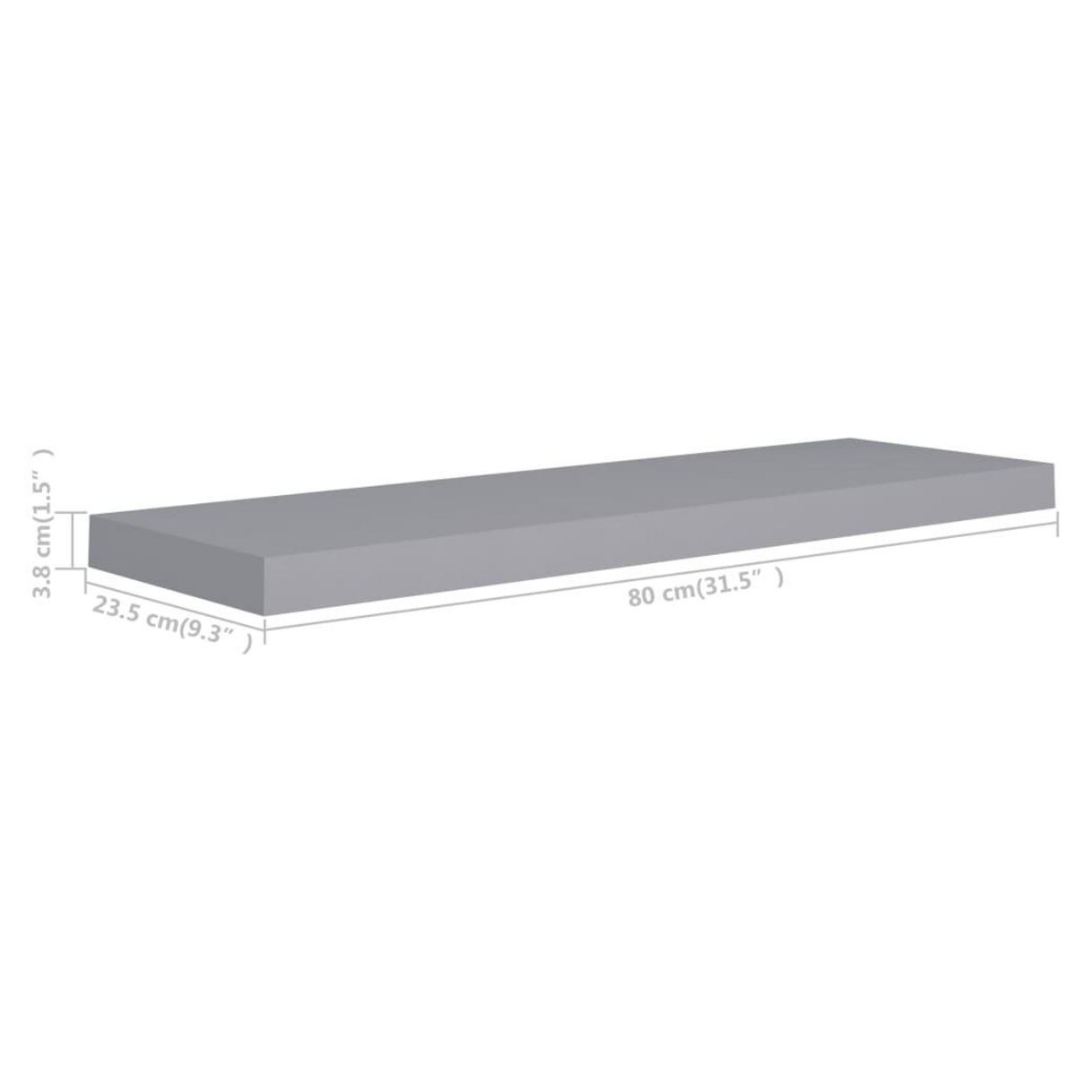 VIDAXL Etageres murales flottantes 2 pcs gris 80x23,5x3,8 cm MDF
