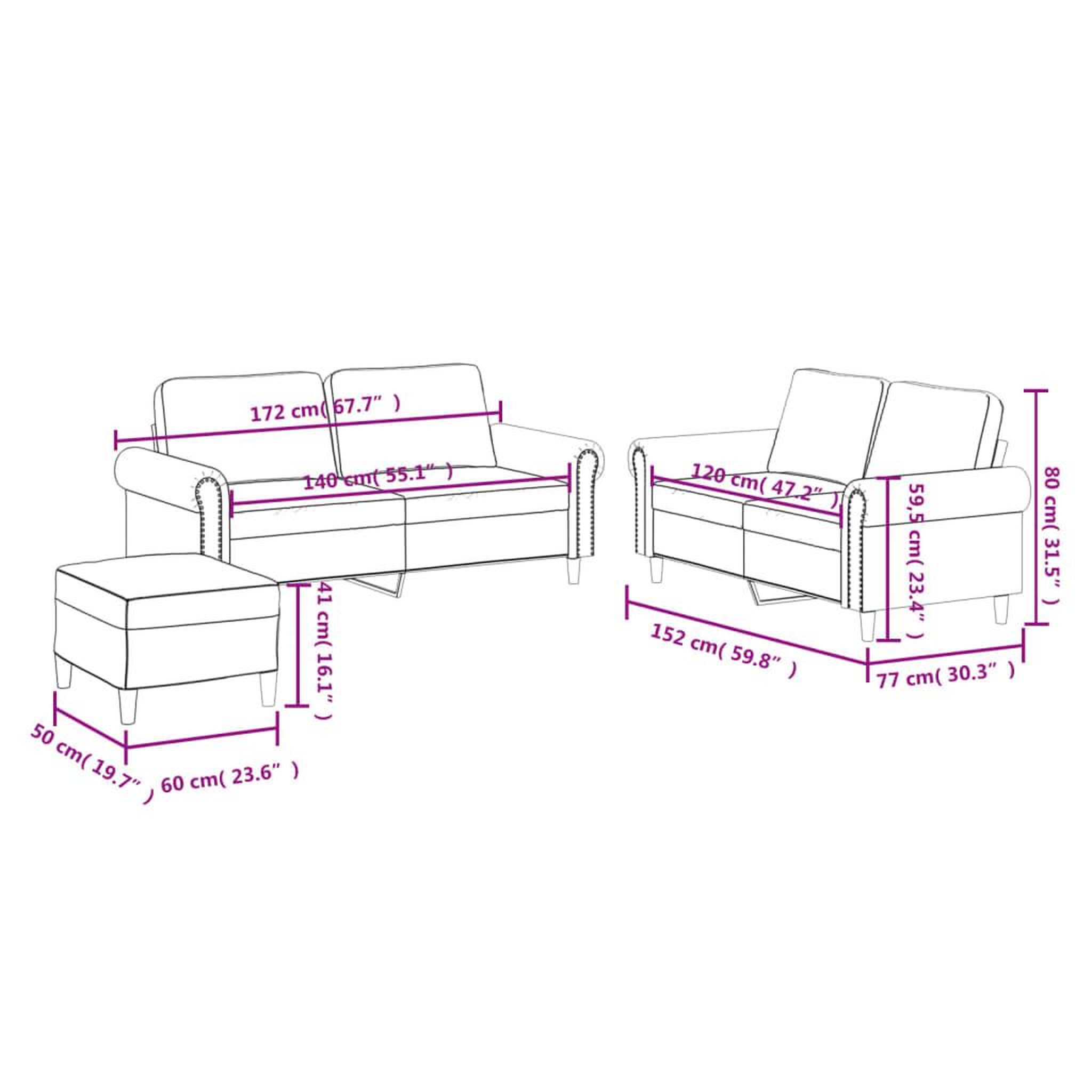Voir la diapositive 6 : VIDAXL Ensemble de canapes 3 pcs avec coussins Cappuccino Similicuir