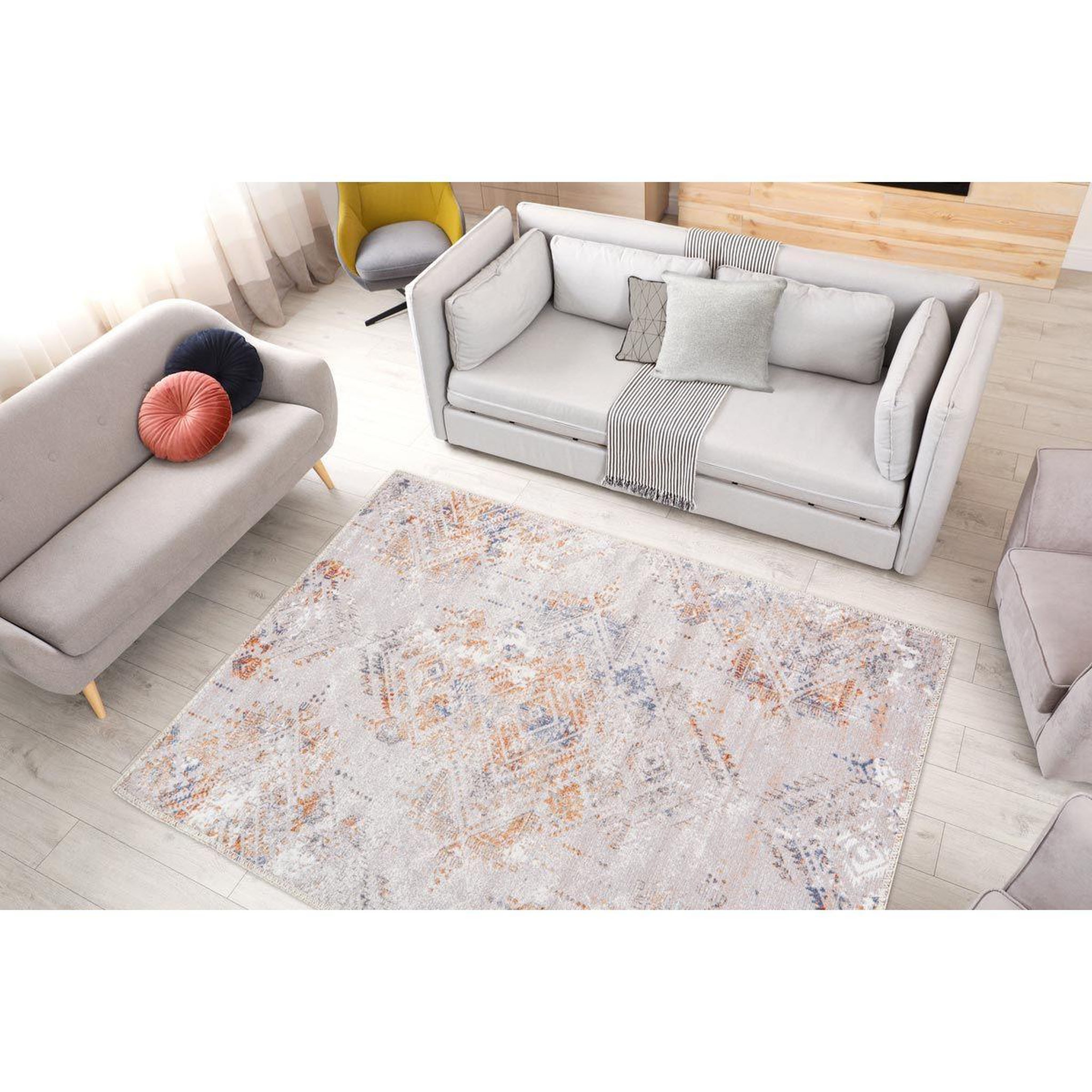 Voir la diapositive 4 : Paris Prix Tapis tissé imprimé vintage  prayer  crème