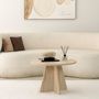 Voir la diapositive 2 : TOILINUX Table basse ronde effet travertin VALENCE - Beige