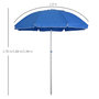 Voir la diapositive 3 : OUTSUNNY Parasol inclinable octogonal Ø 190 cm tissu polyester haute densité anti-UV hauteur réglable mât alu sac de transport inclus bleu