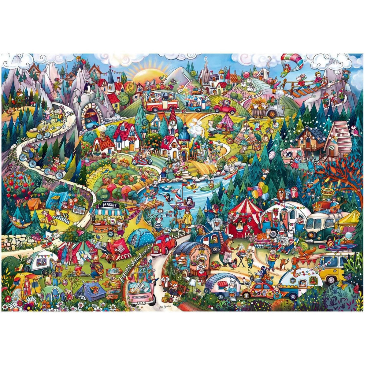Heye Puzzle 2000 pièces : Go camping !