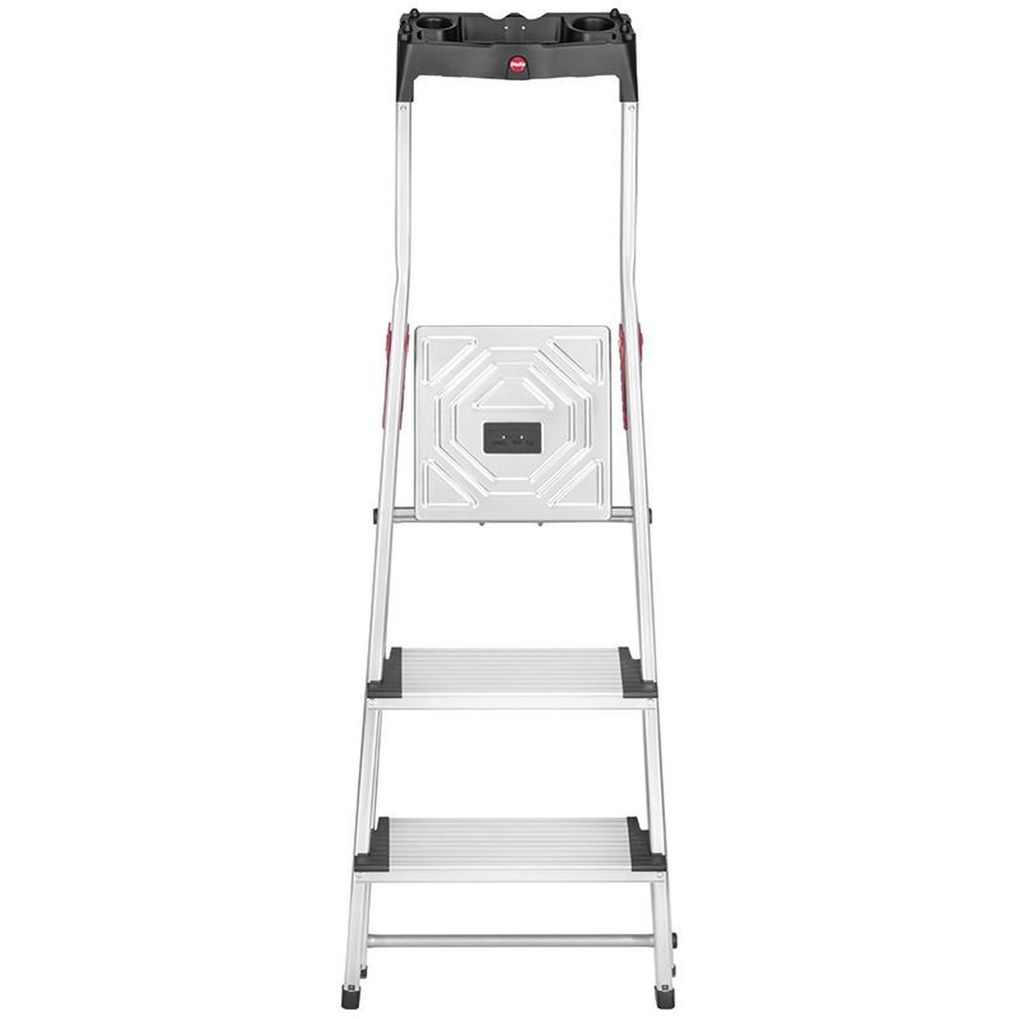 Voir la diapositive 3 : HAILO Escabeau sécurisé pliable en aluminium 3 marches extra larges hailo profistep xxl