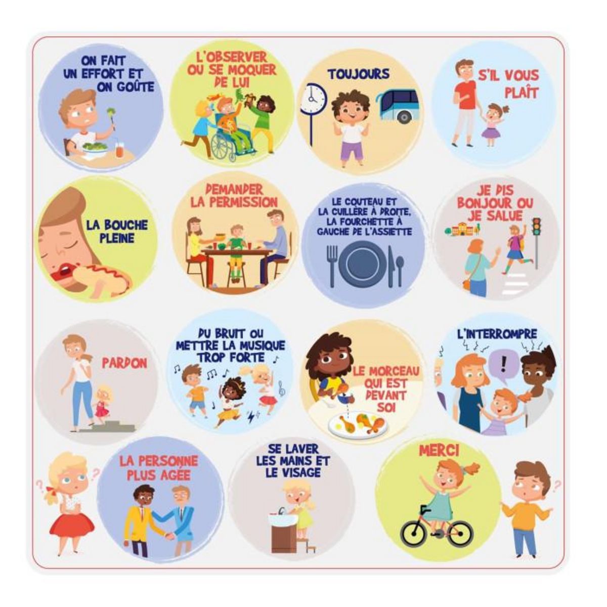 Paris Prix Jeu 30 Cartes Enfant  Manières  18cm Multicolore