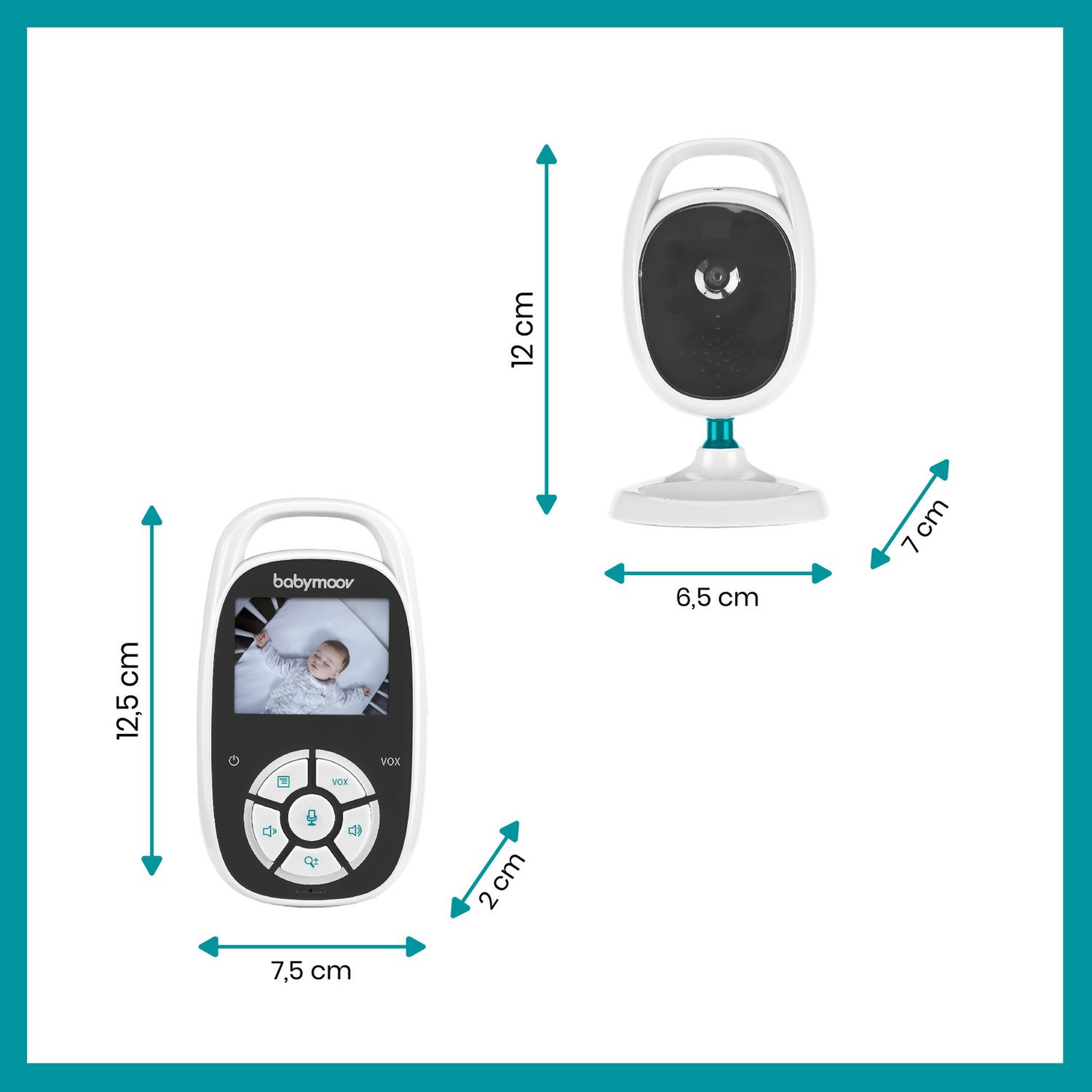 Voir la diapositive 7 : BABYMOOV Babyphone vidéo ultra compact Yoo See - Blanc