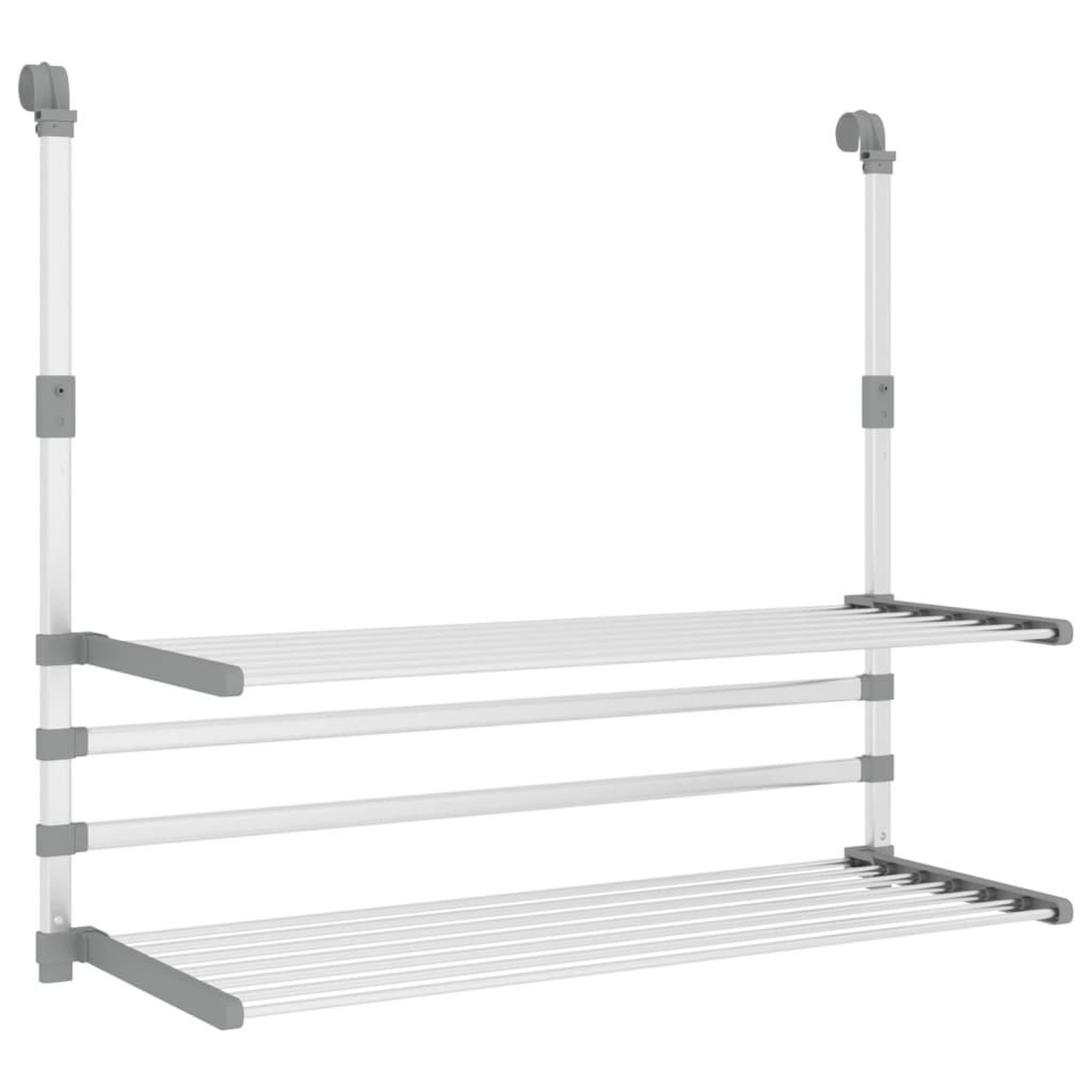 Voir la diapositive 2 : VIDAXL Sechoir a linge pour balcon 89x25x(60-95) cm aluminium