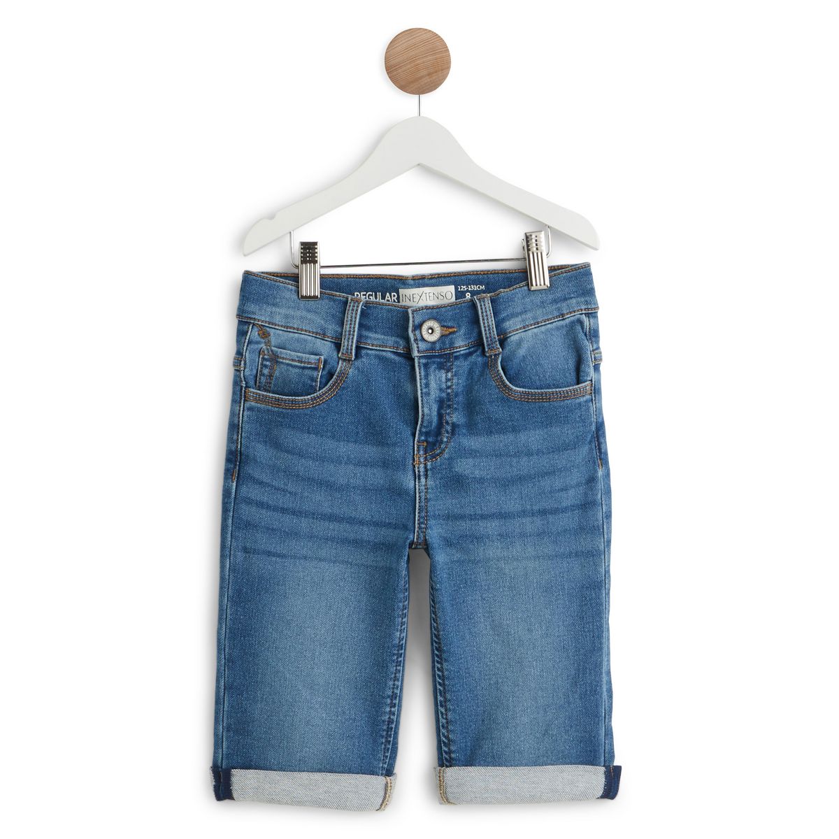 Bermuda Jeans Enfant Overgame Taille 10 Ans - Occasion Très Bon état, 100% Coton, Gris