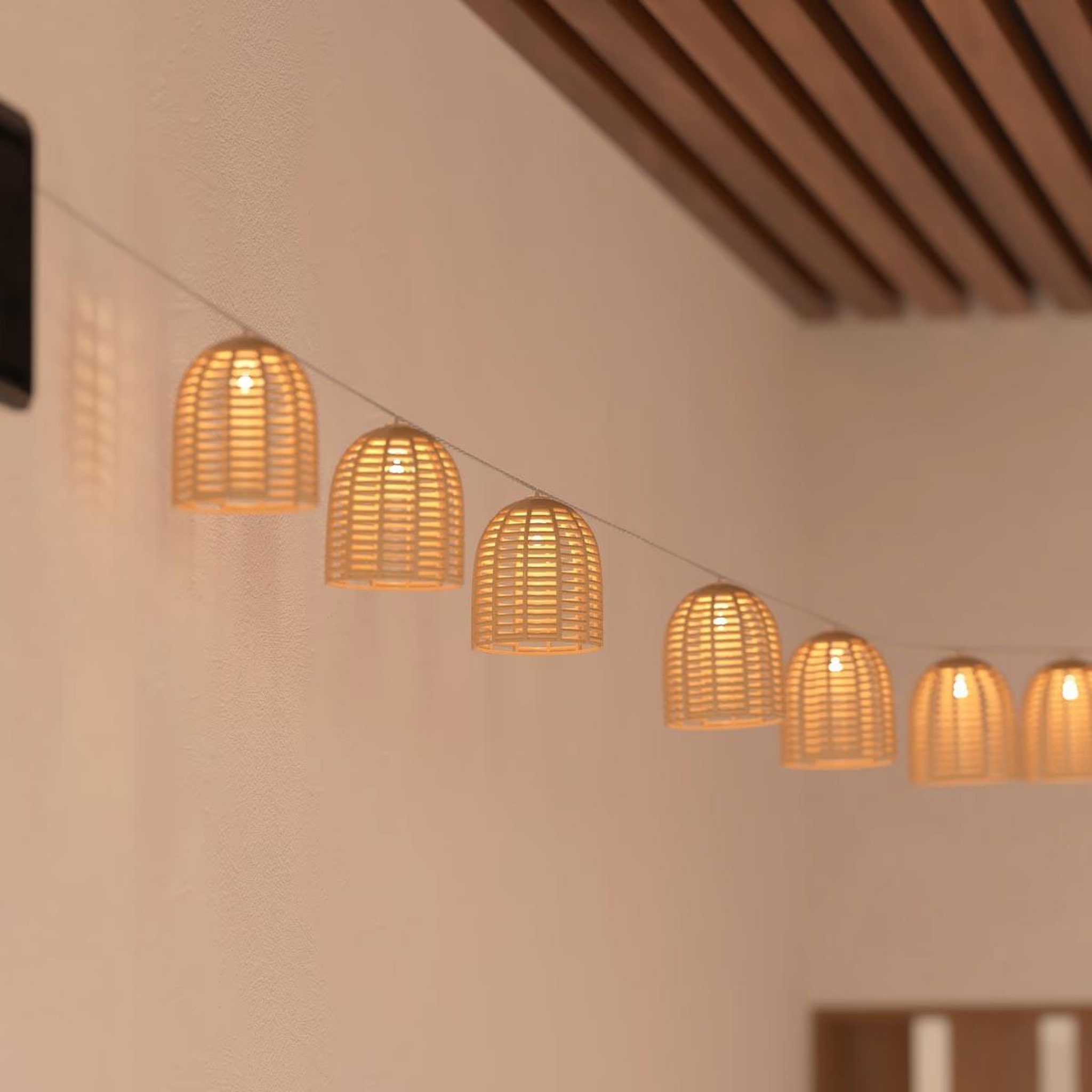 Voir la diapositive 4 : ATMOSPHERA Guirlande Lumineuse Led  Solaia  335cm Beige