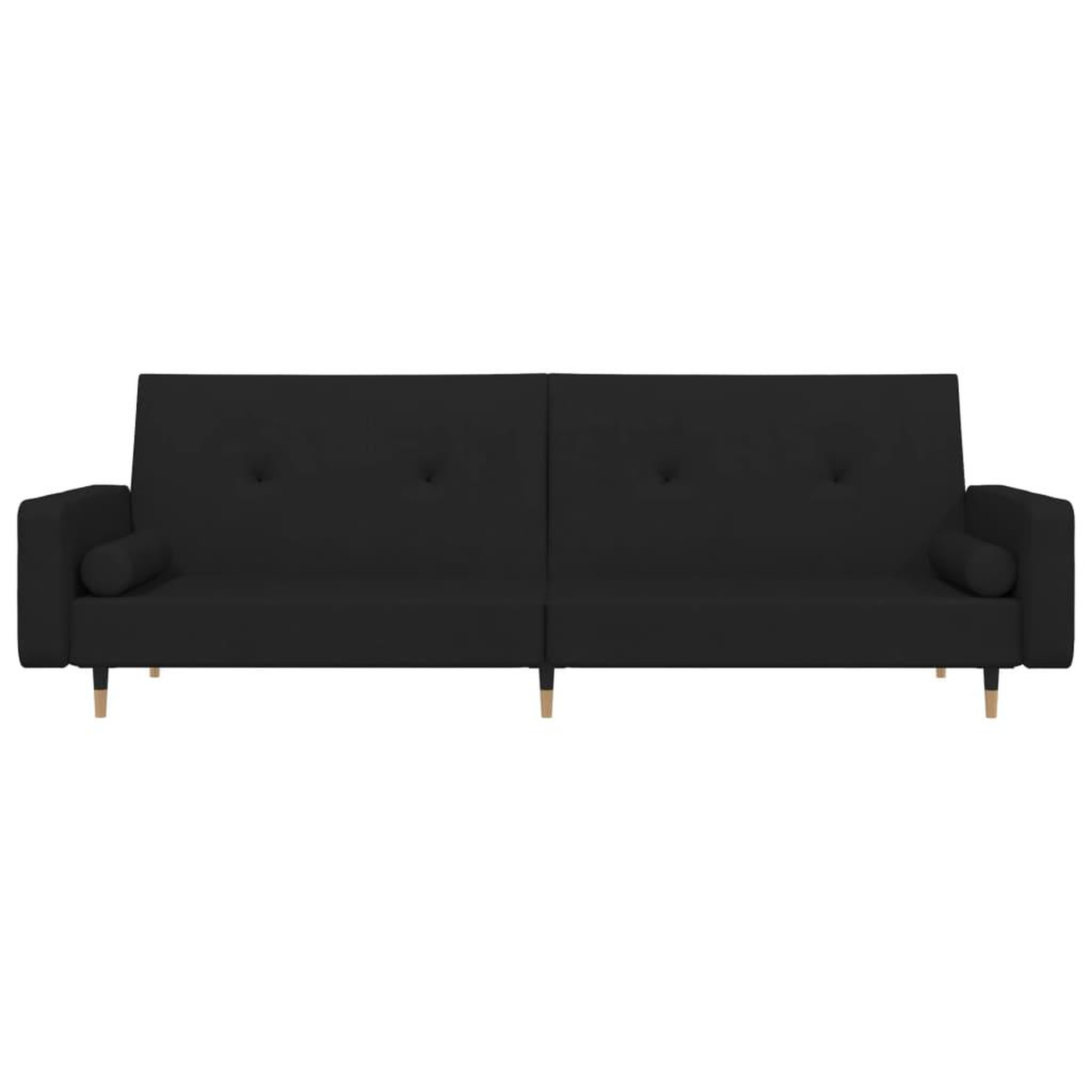 Voir la diapositive 4 : VIDAXL Canape-lit a 2 places avec deux oreillers Noir Velours
