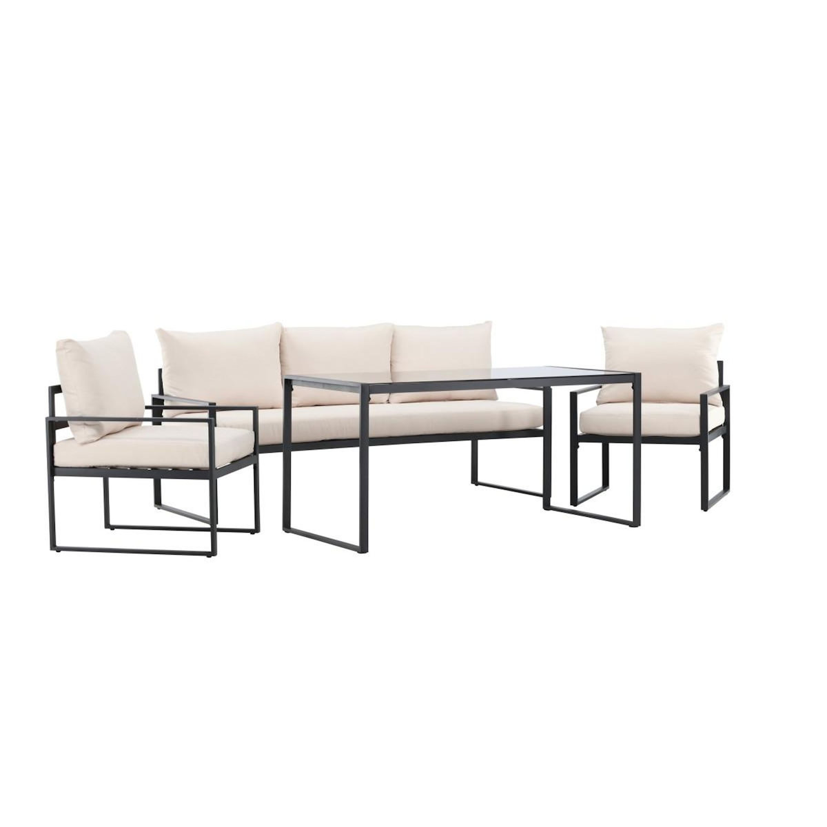 Paris Prix Salon de Jardin 5 Places  Catania  179cm Noir