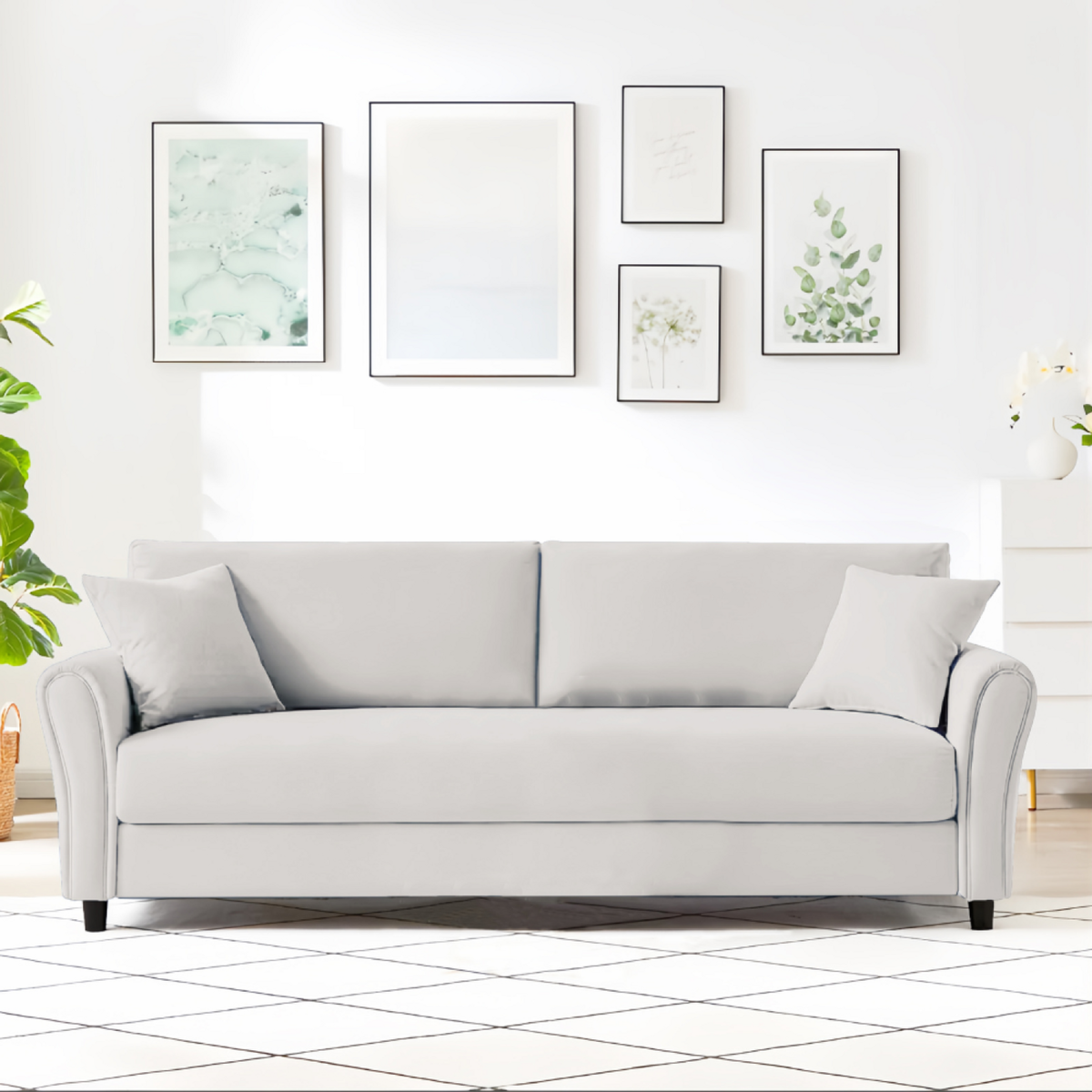 CONCEPT USINE Canapé droit design en tissu 4 places LUCERNE