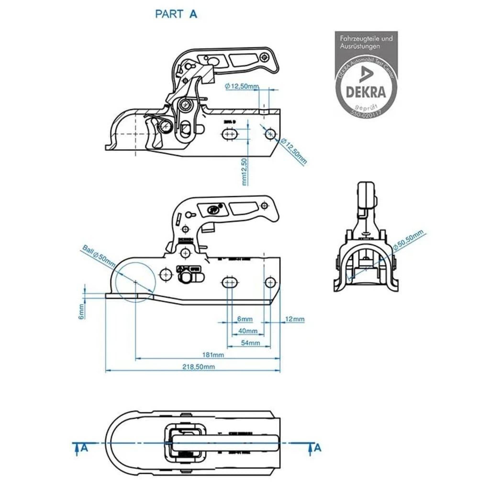 Voir la diapositive 4 : PROPLUS ProPlus Attelage a rotule Rond 35-50 mm Freine