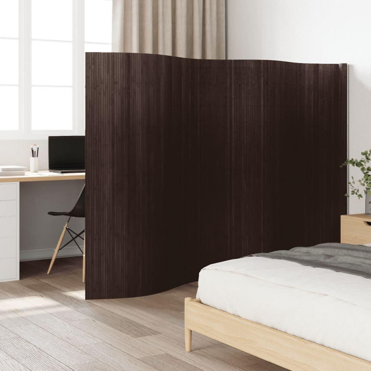 VIDAXL Cloison de separation marron fonce 165x400 cm bambou