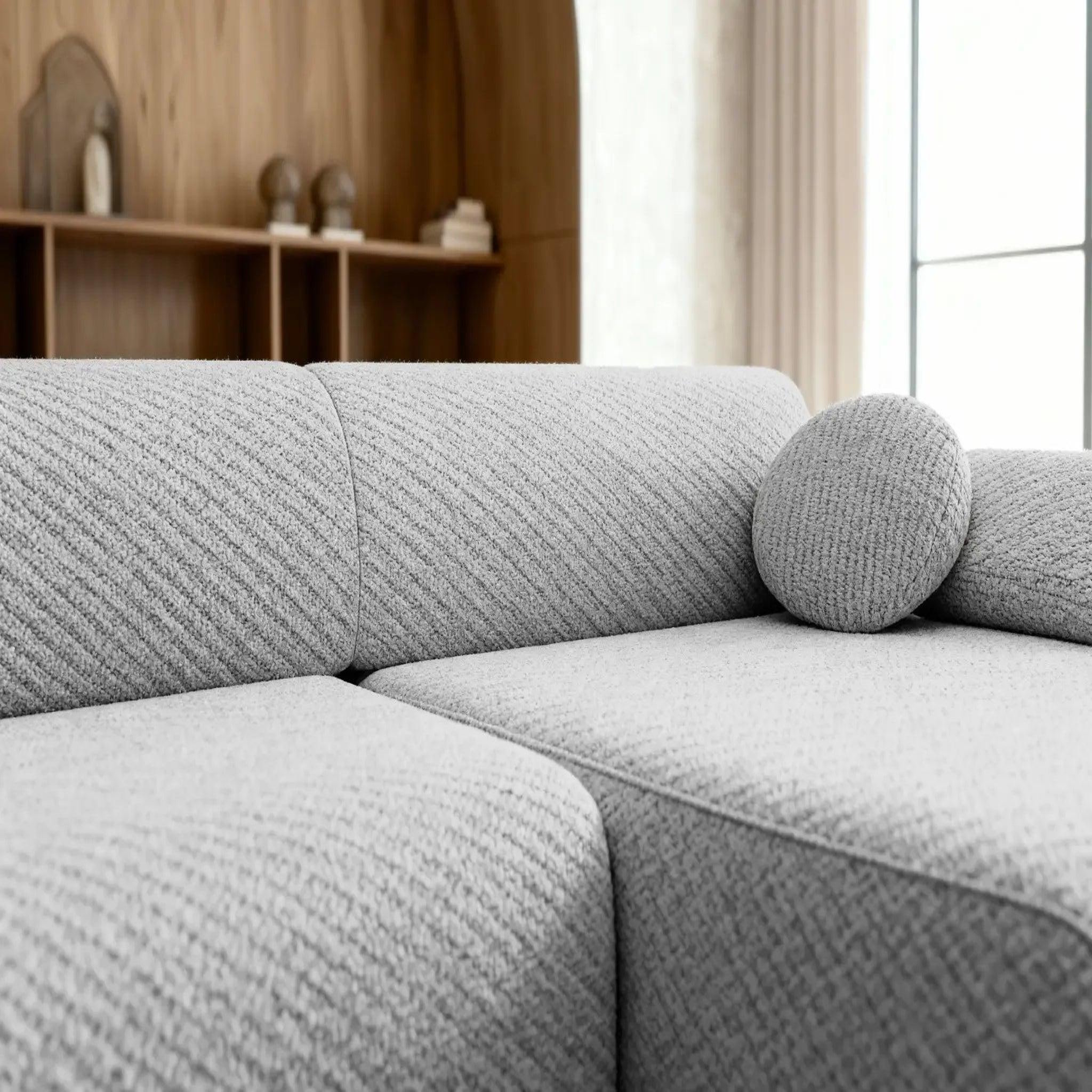 Voir la diapositive 4 : CASANOVA PARIS Levi - canapé d'angle convertible tissu lisse