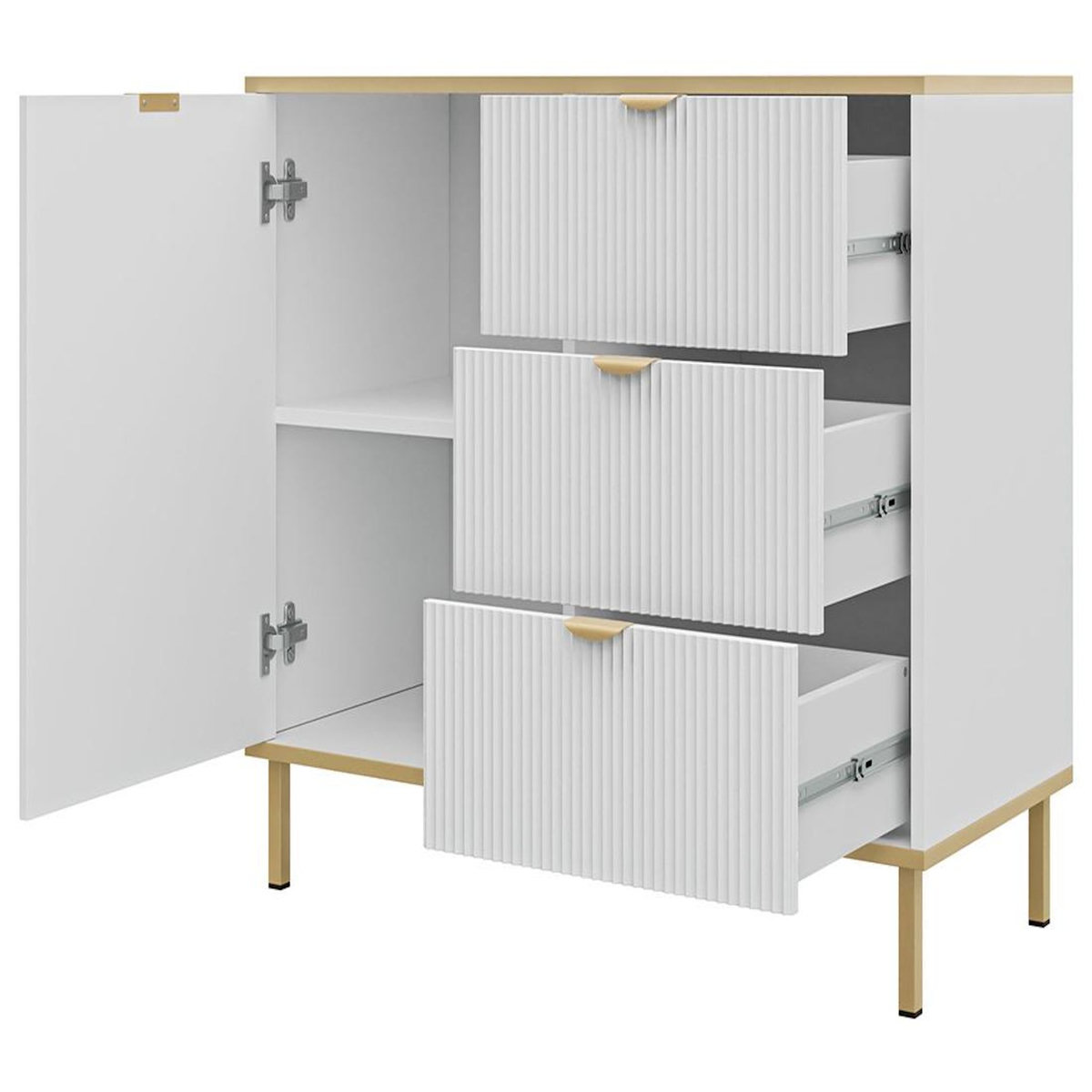 BEST MOBILIER Hope - buffet bas 91 cm - 3 tiroirs et 1 porte