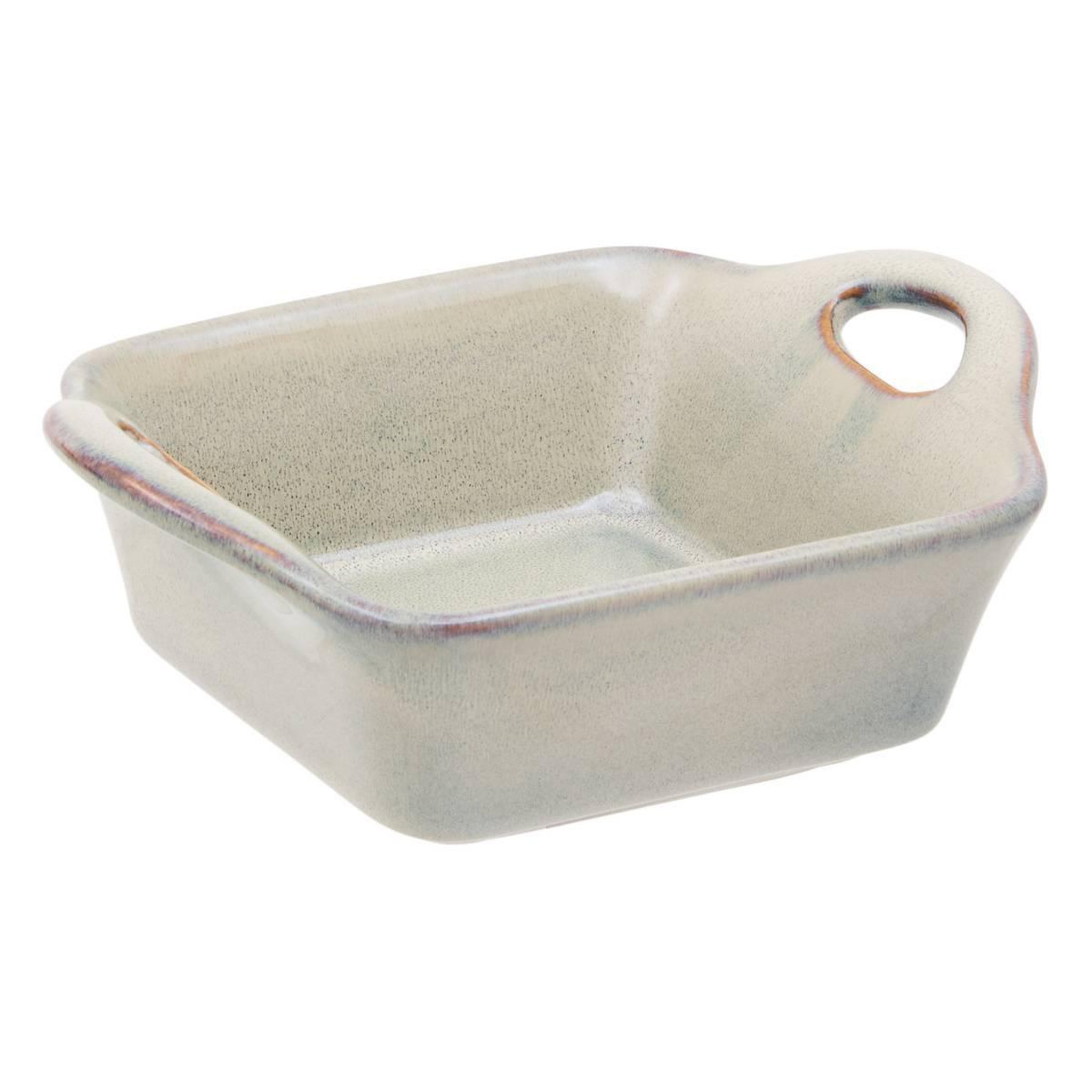 SECRET DE GOURMET Plat à four carré en grès  terre inconnue  16cm vert