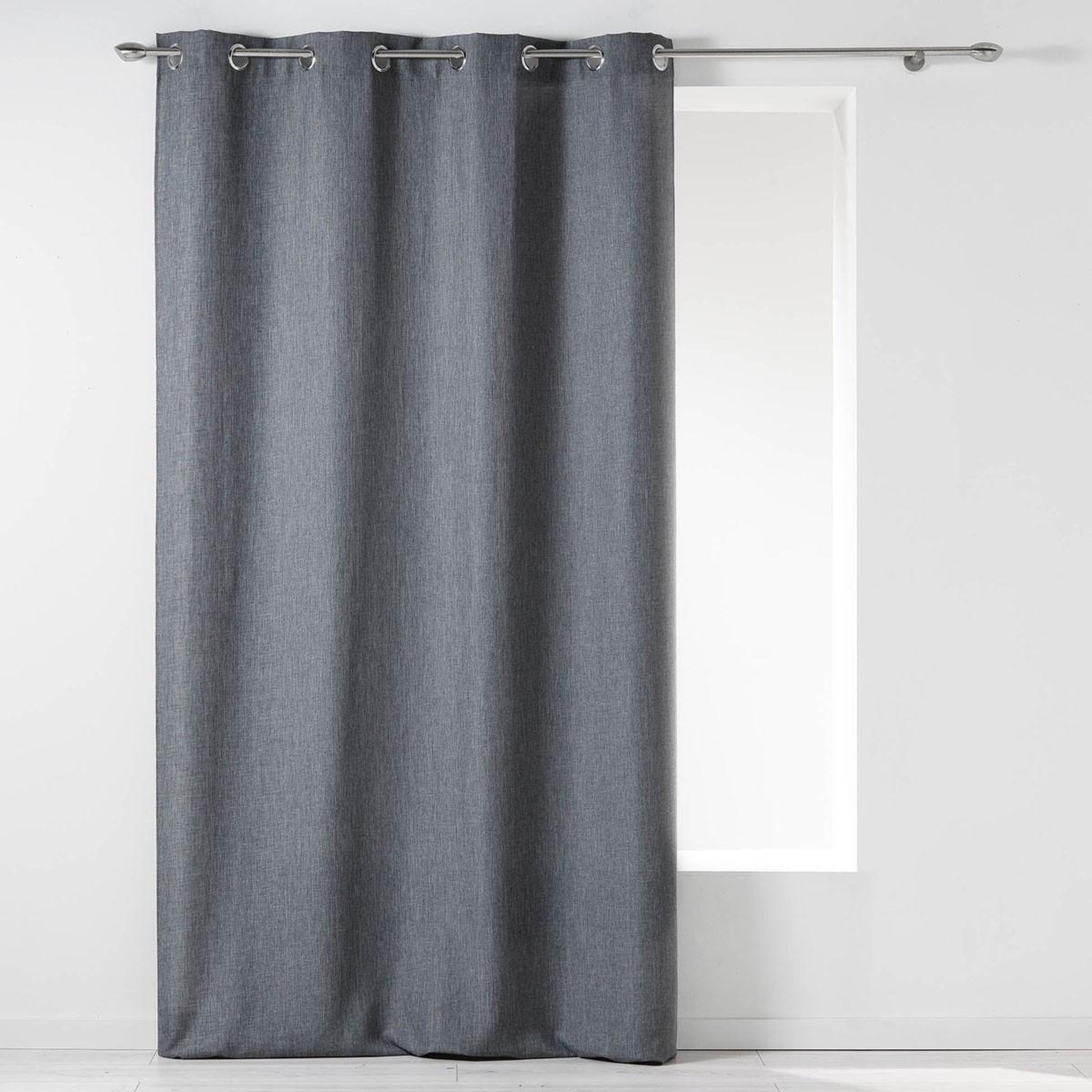 Douceur d'Intérieur Rideau à oeillets  newton  140x260cm gris anthracite