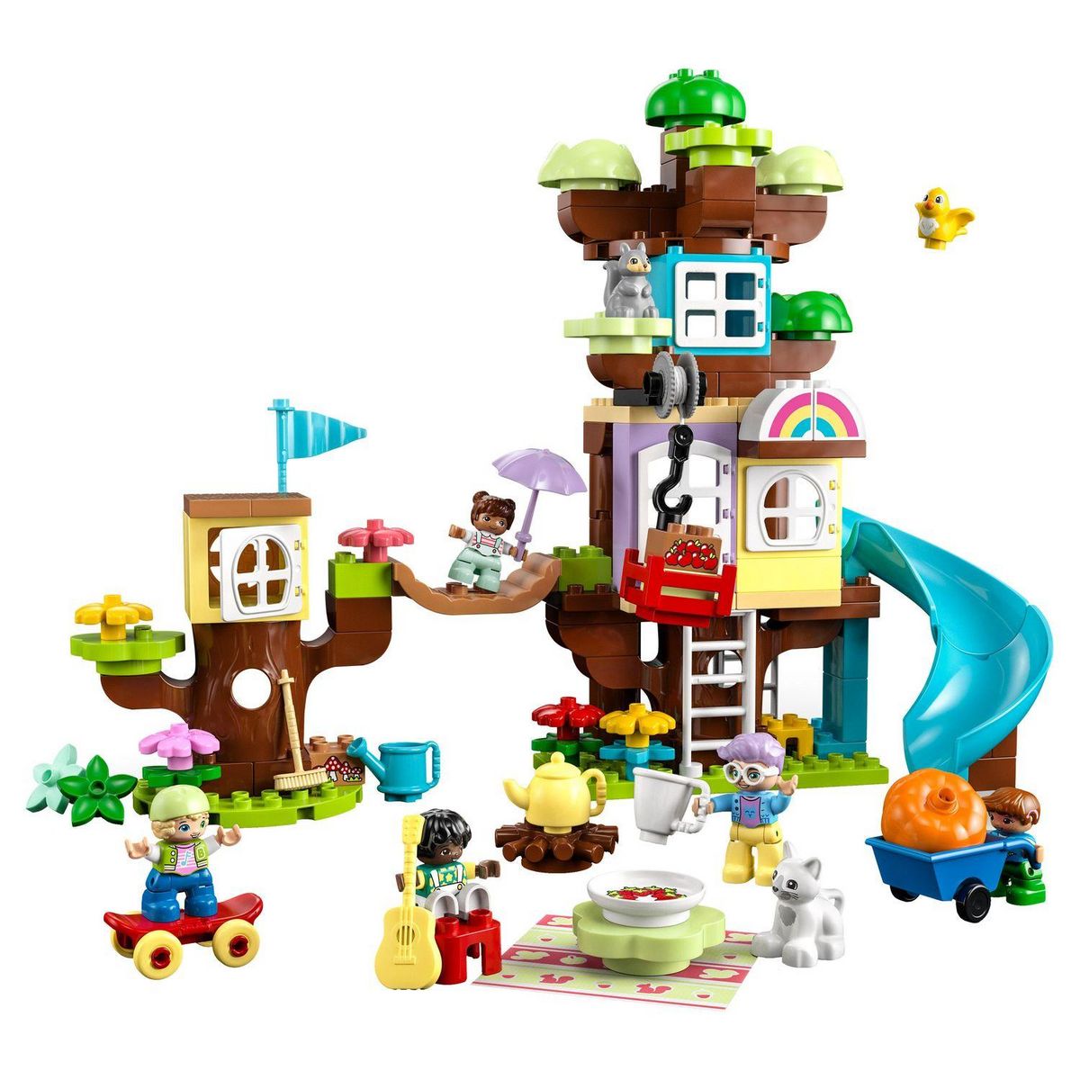 LEGO DUPLO 10993 -  La cabane dans l&rsquo;arbre 3-en-1, Jouet Éducatif pour Enfants Dès 3 Ans, Filles et Garçons, avec 4 Figurines Animaux, des Briques et Toboggan