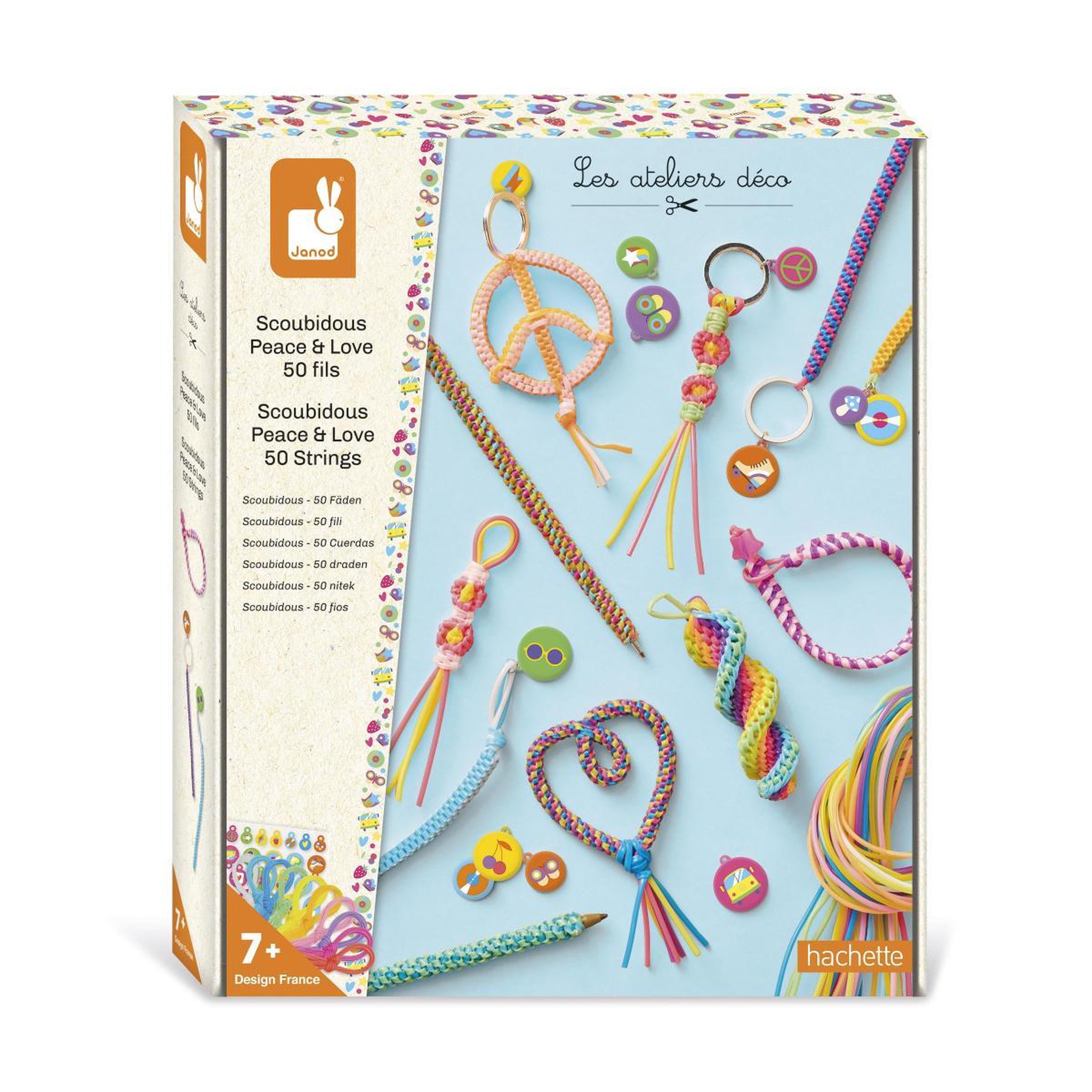 Juratoys-Janod Scoubidous peace and love - 50 fils