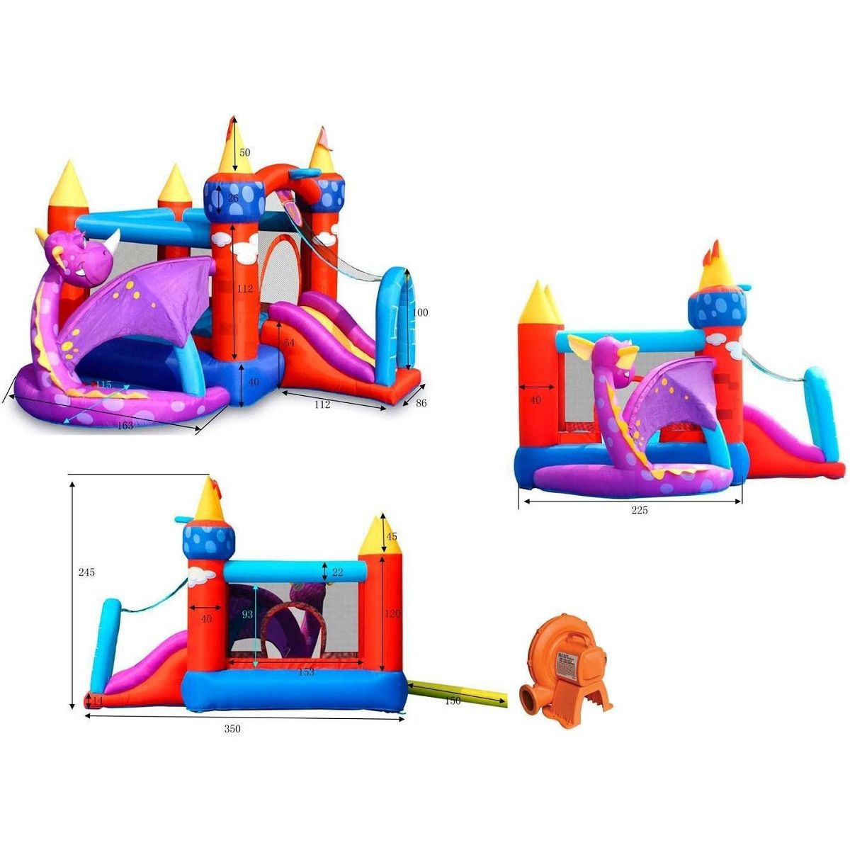 HAPPY HOP Aire de jeux gonflable La quête du dragon