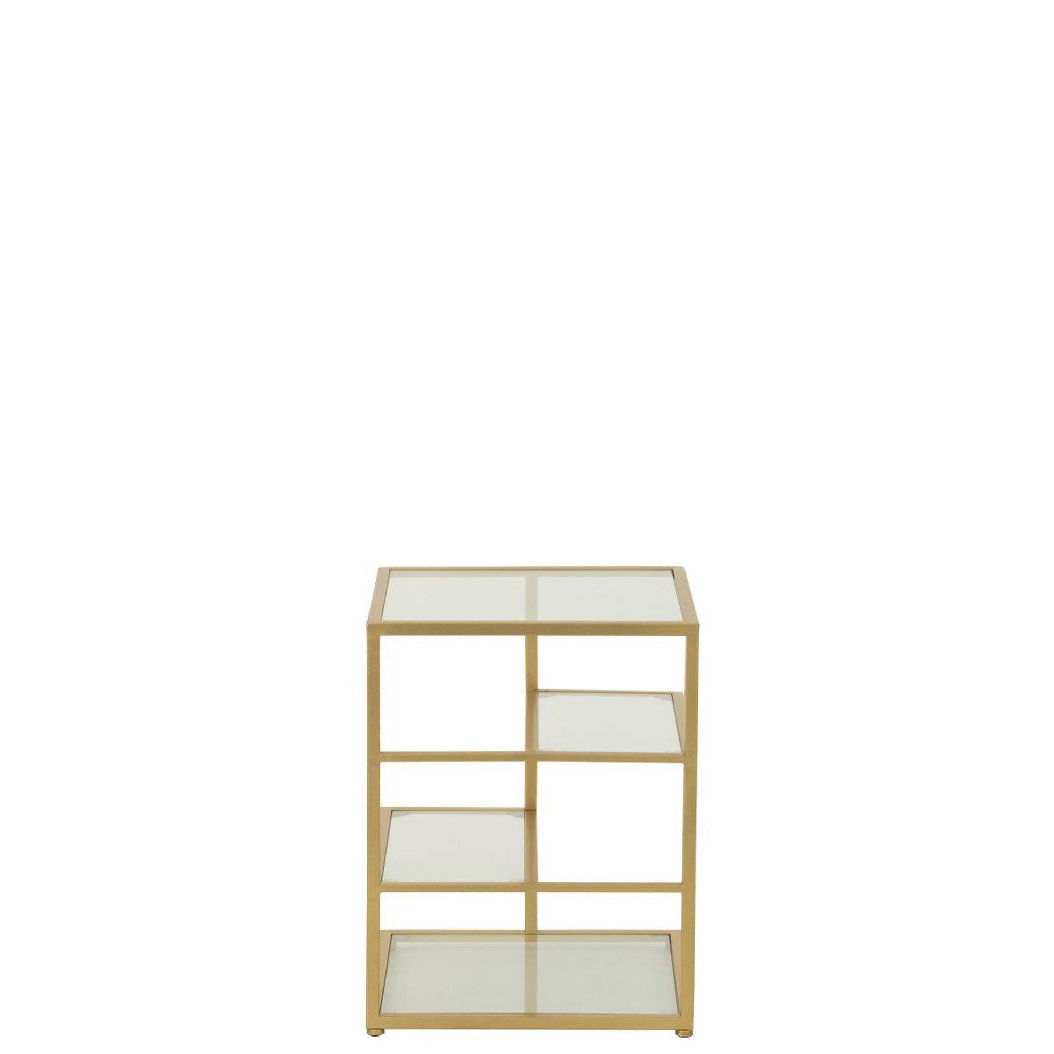 Voir la diapositive 2 : J-LINE Table d'appoint en verre  thaddeus  51cm doré