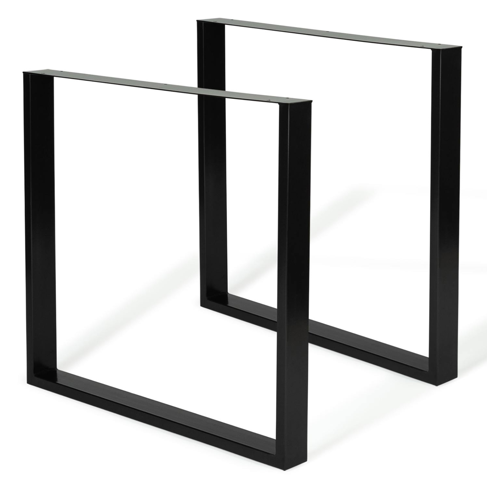 ID MARKET Lot de 2 pieds de table carrés 78x71 cm noir design industriel