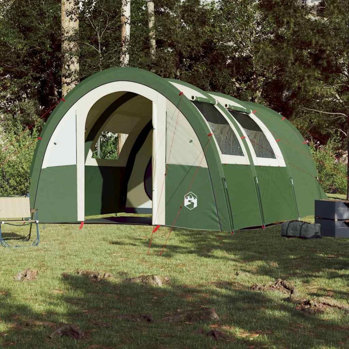 VIDAXL Tente de camping tunnel 4 personnes vert impermeable