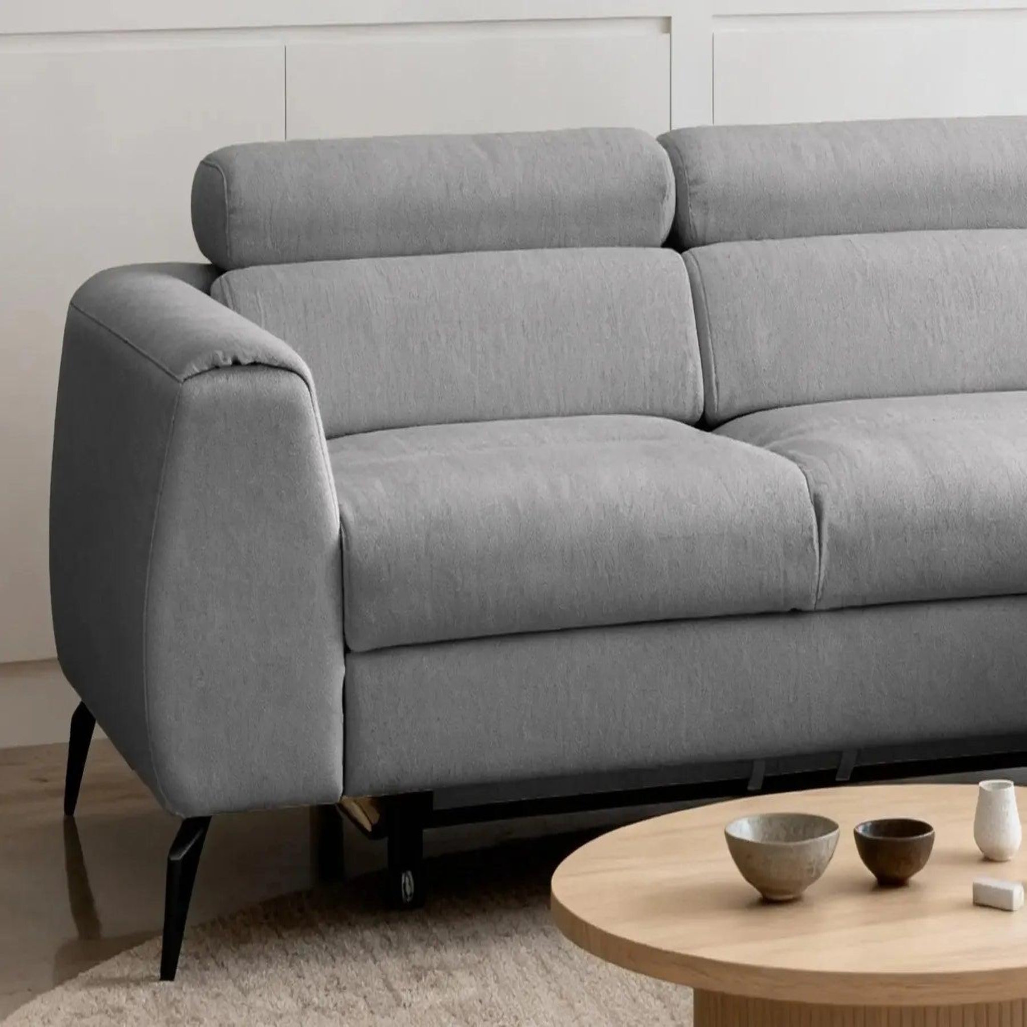 Voir la diapositive 3 : CASANOVA PARIS Clovis - canapé d'angle convertible tissu chiné