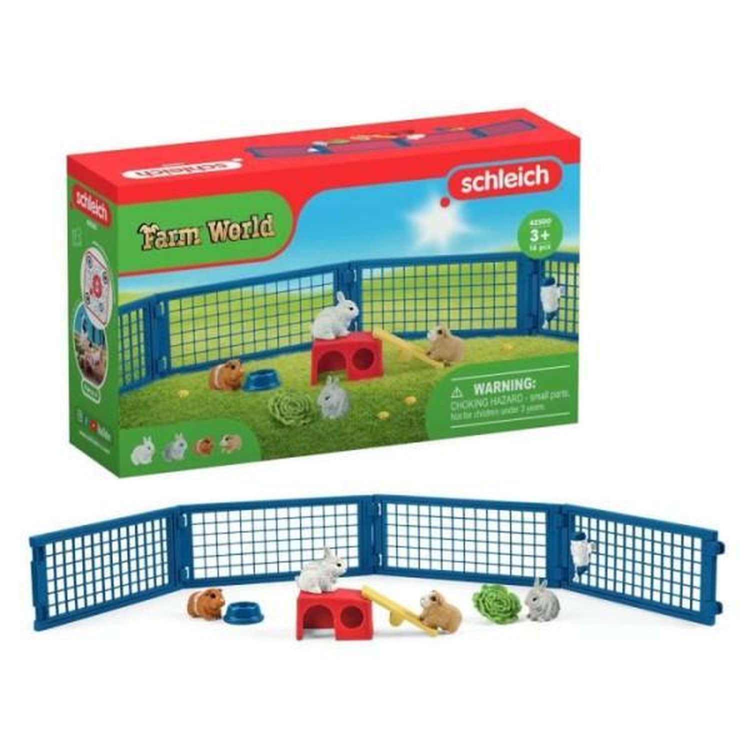 Maison pour lapin et cochons d'inde, coffret figurine et accessoires, Cadeau pour Garçons et Filles - Jouet 3 Ans et + -schleic