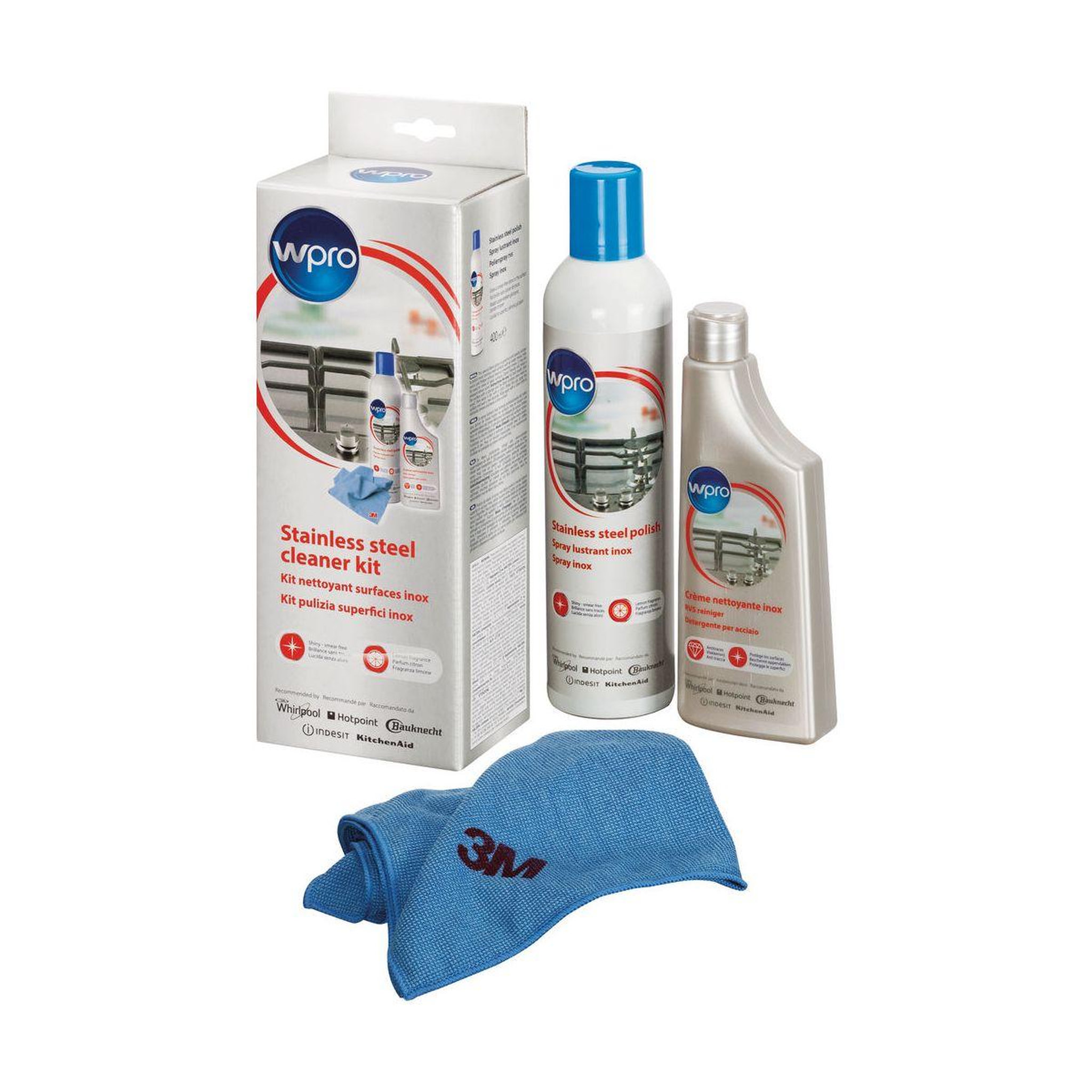 Voir la diapositive 2 : WPRO Kit d'entretien inox - 3 produits