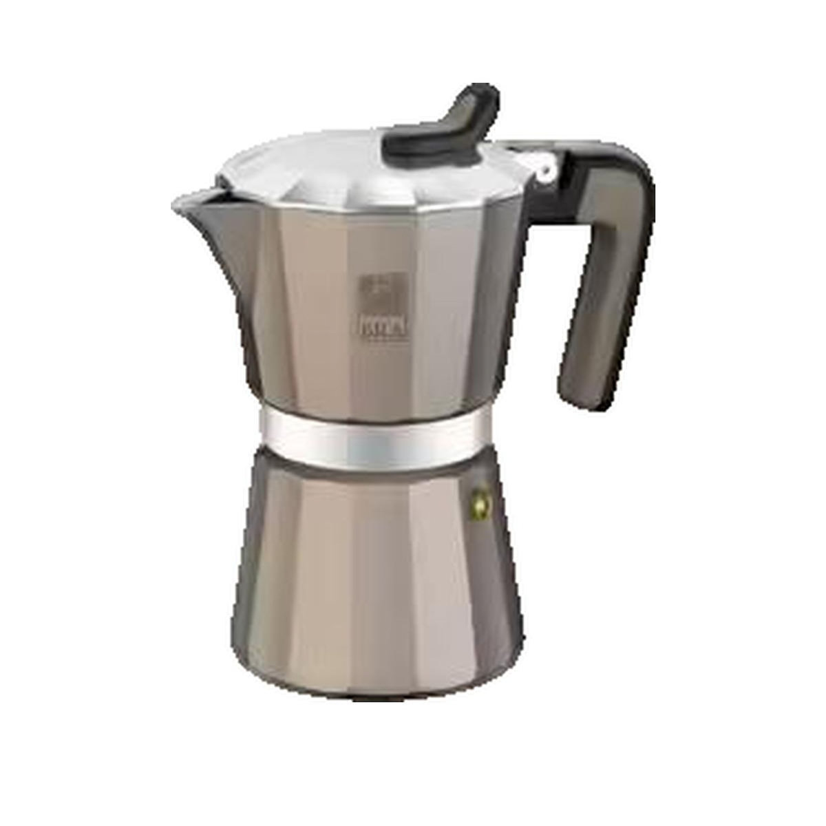 OGLO# Cafetière Italienne isogona BRA Titanium Aluminium Dorée 3 Tasses