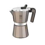 OGLO# Cafetière Italienne isogona BRA Titanium Aluminium Dorée 3 Tasses