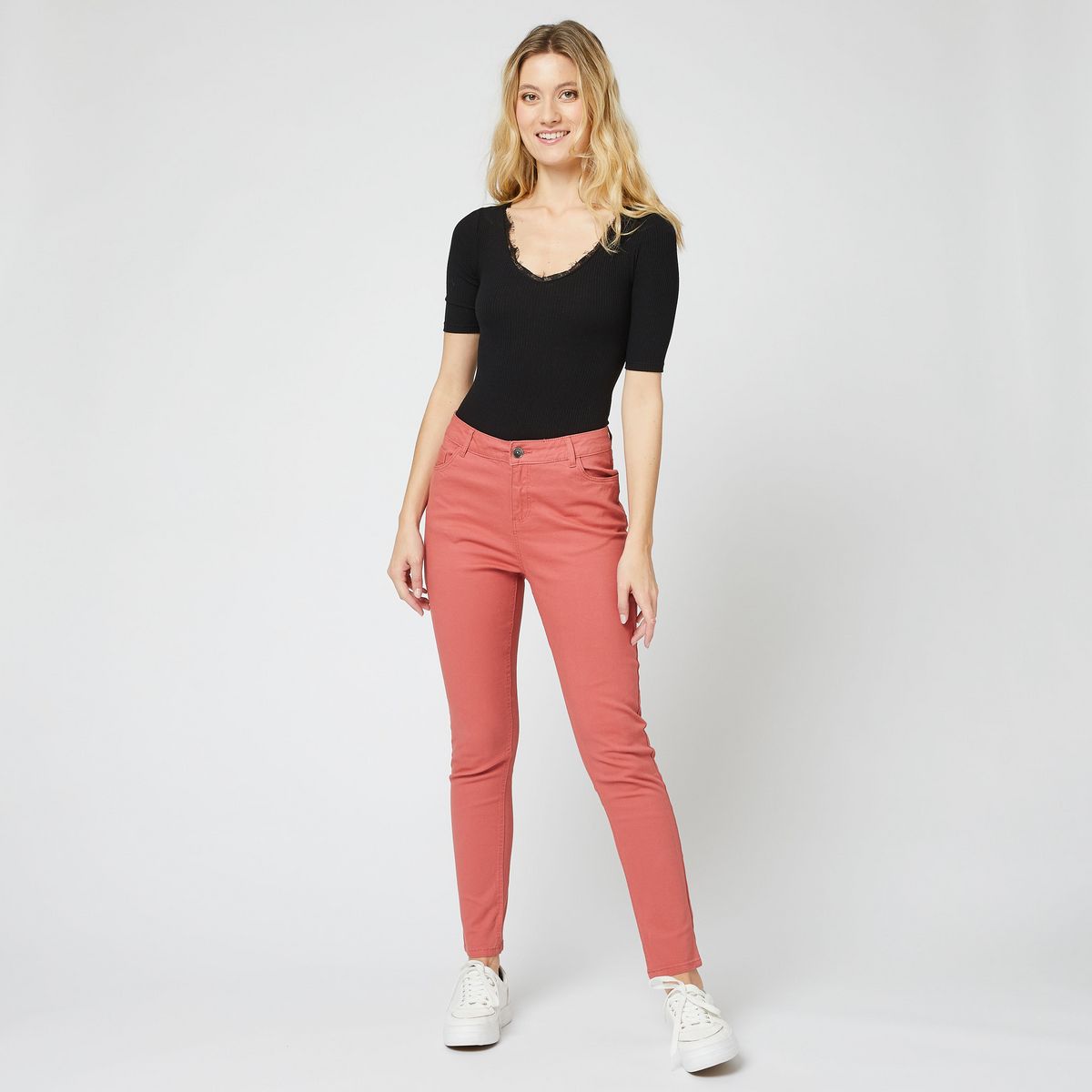 IN EXTENSO Pantalon skinny rose femme