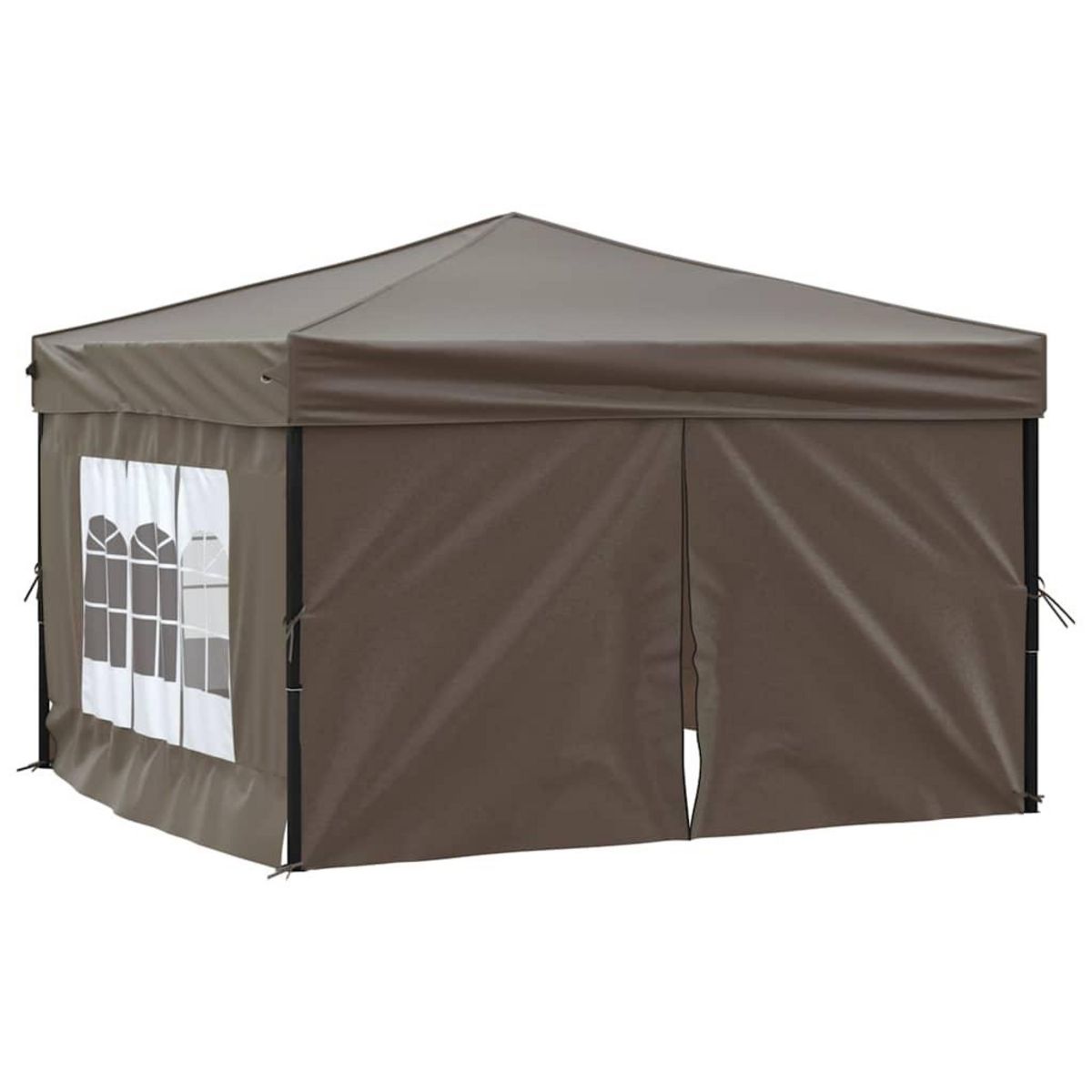 VIDAXL Tente de reception pliable avec parois Taupe 3x3 m