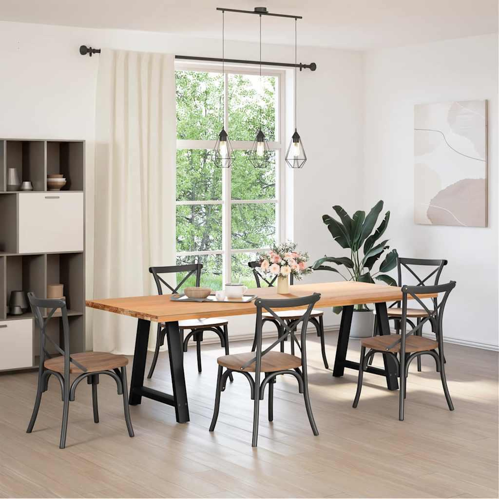 Voir la diapositive 2 : VIDAXL Pieds de table basse forme de A 2 pcs noir 80x(72-73) cm acier