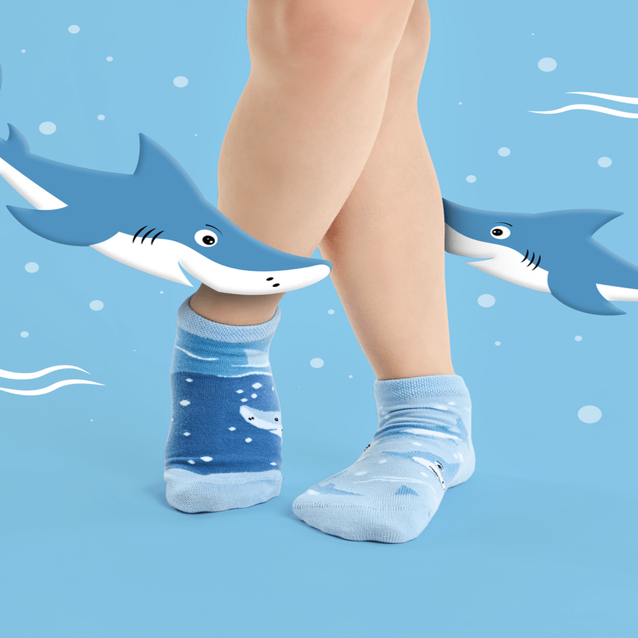 Voir la diapositive 2 : DEDOLES Socquettes enfants requin gris