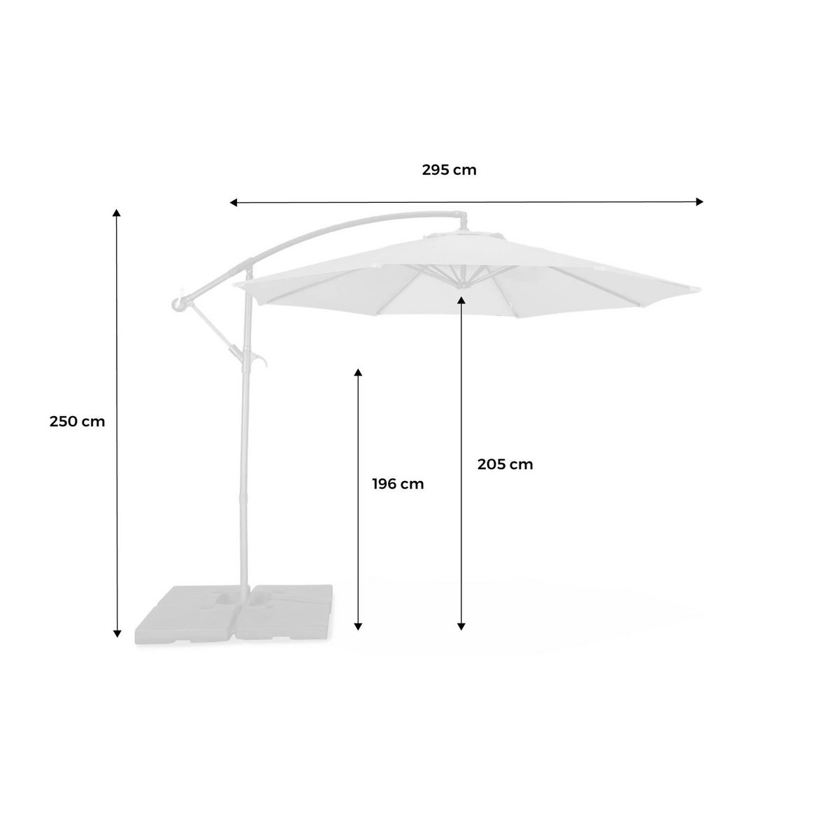 SWEEEK Parasol déporté rond Hardelot diamètre 300cm excentré  8 baleines