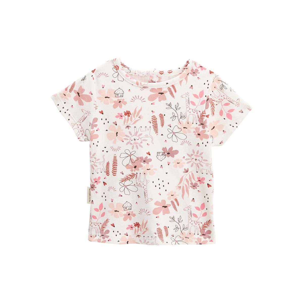 Petit Béguin Lot de 2 t-shirts bébé manches courtes Petit Safari