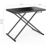 Voir la diapositive 6 : ID MARKET Table de jardin relevable rectangulaire 100 cm OLIE en métal gris anthracite et plateau gris