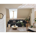 LISA DESIGN Collins - canapé droit 4 places avec double méridienne - assise profonde - en velours texturé. Coloris disponibles : Beige, Vert, Jaune, Bleu, Orange, Gris