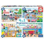 EDUCA Puzzles progressifs 4 en 1 Heros en action