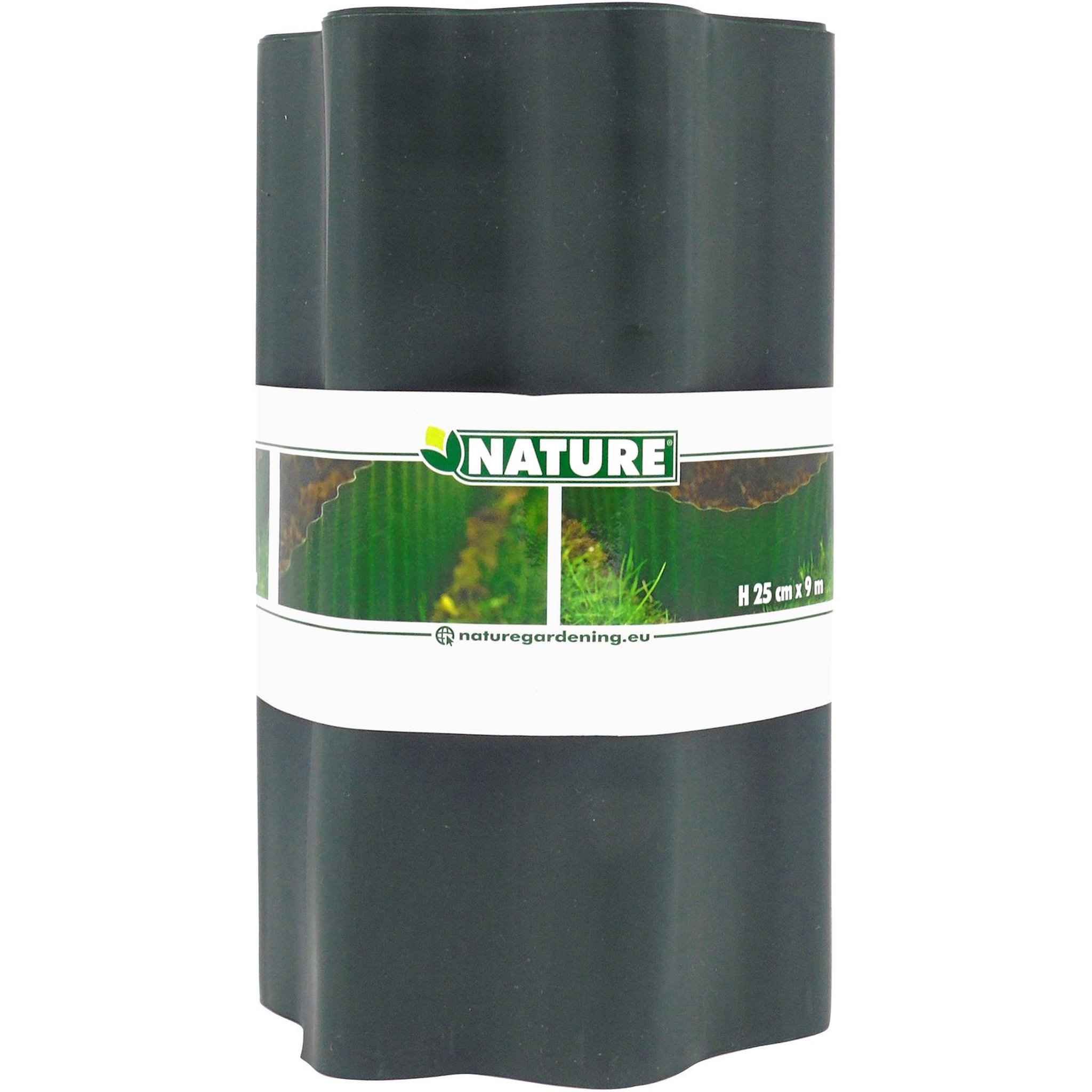 Voir la diapositive 5 : NATURE Bordure à gazon PVC vert - H25 cm x 9 mBordure à gazon PVC vert - H25 cm x 9 m