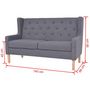 Voir la diapositive 6 : VIDAXL Canape a 2 places Tissu Gris