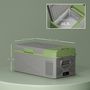 Voir la diapositive 3 : OUTSUNNY Glacière électrique voiture à compression 16,3L - réfrigérateur voiture congélateur 12/24V 60W max 2 modes gris vert