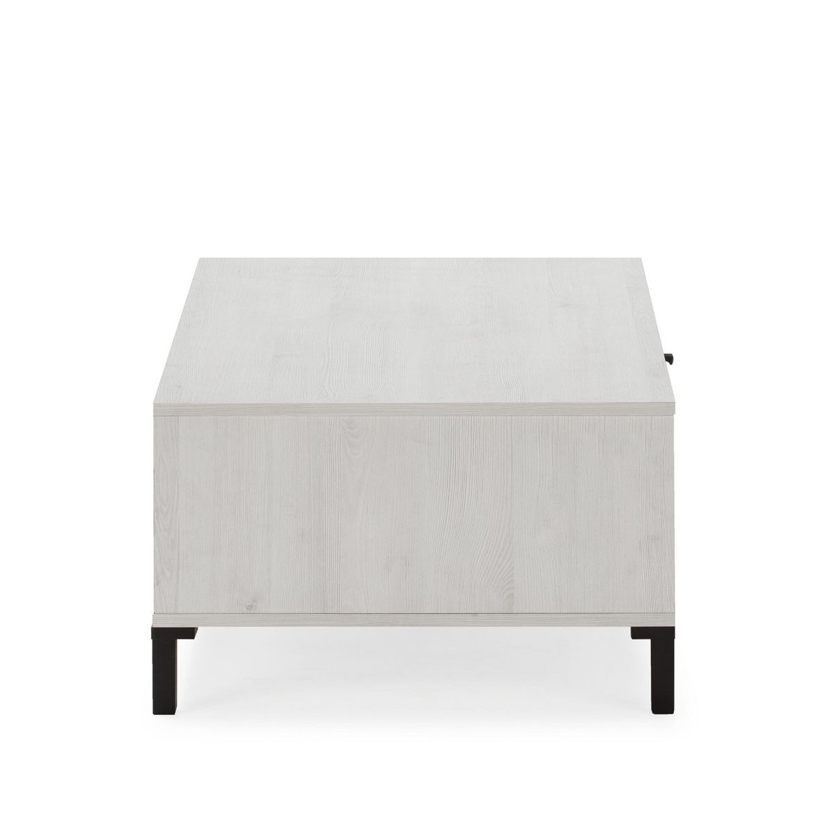 VS VENTA-STOCK Table Basse Javea 1 tiroir et 2 niches, Couleur Blanc et Bois, 100 cm Largeur