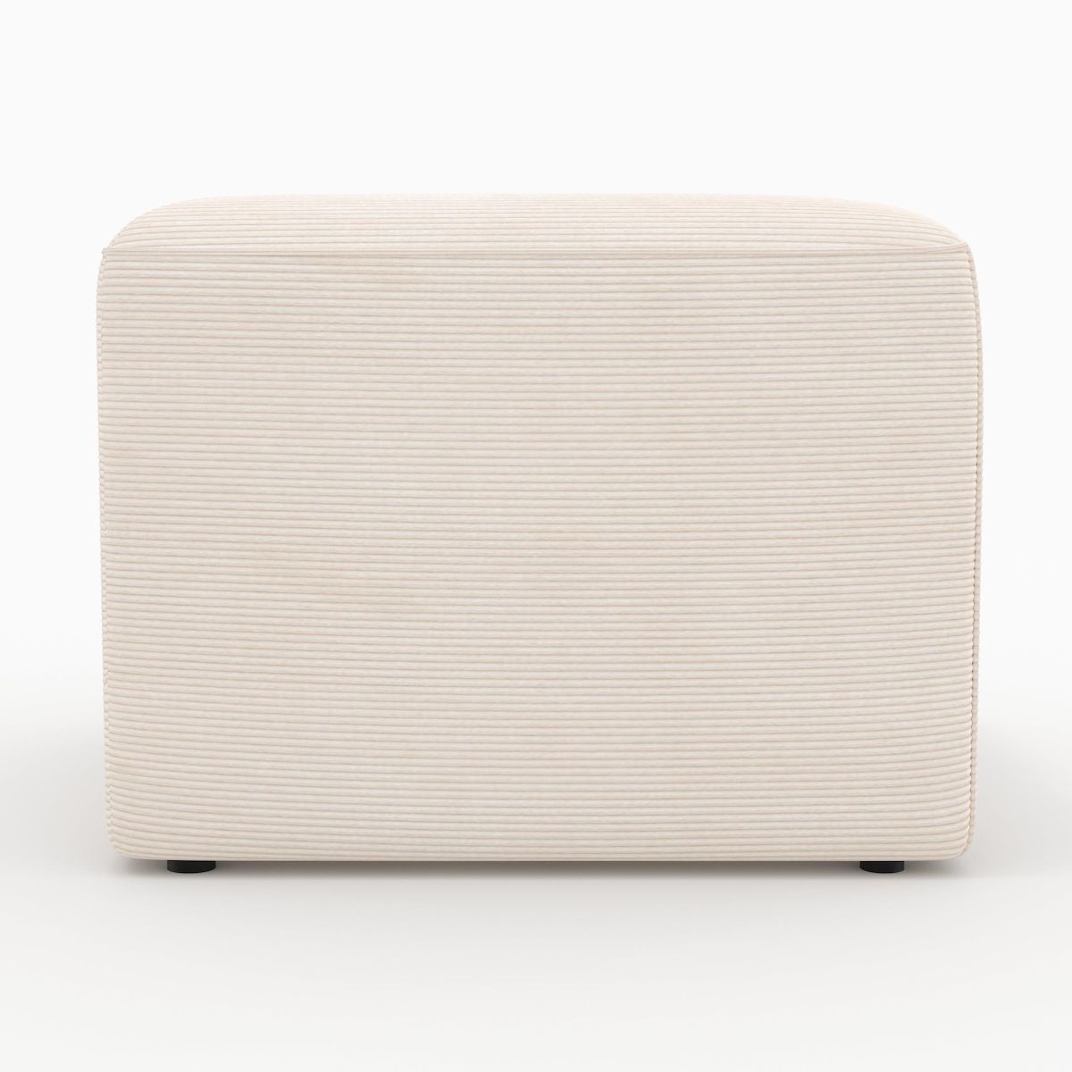 Rendez vous déco Angle droit pour canapé modulable en velours blanc cassé-Mina