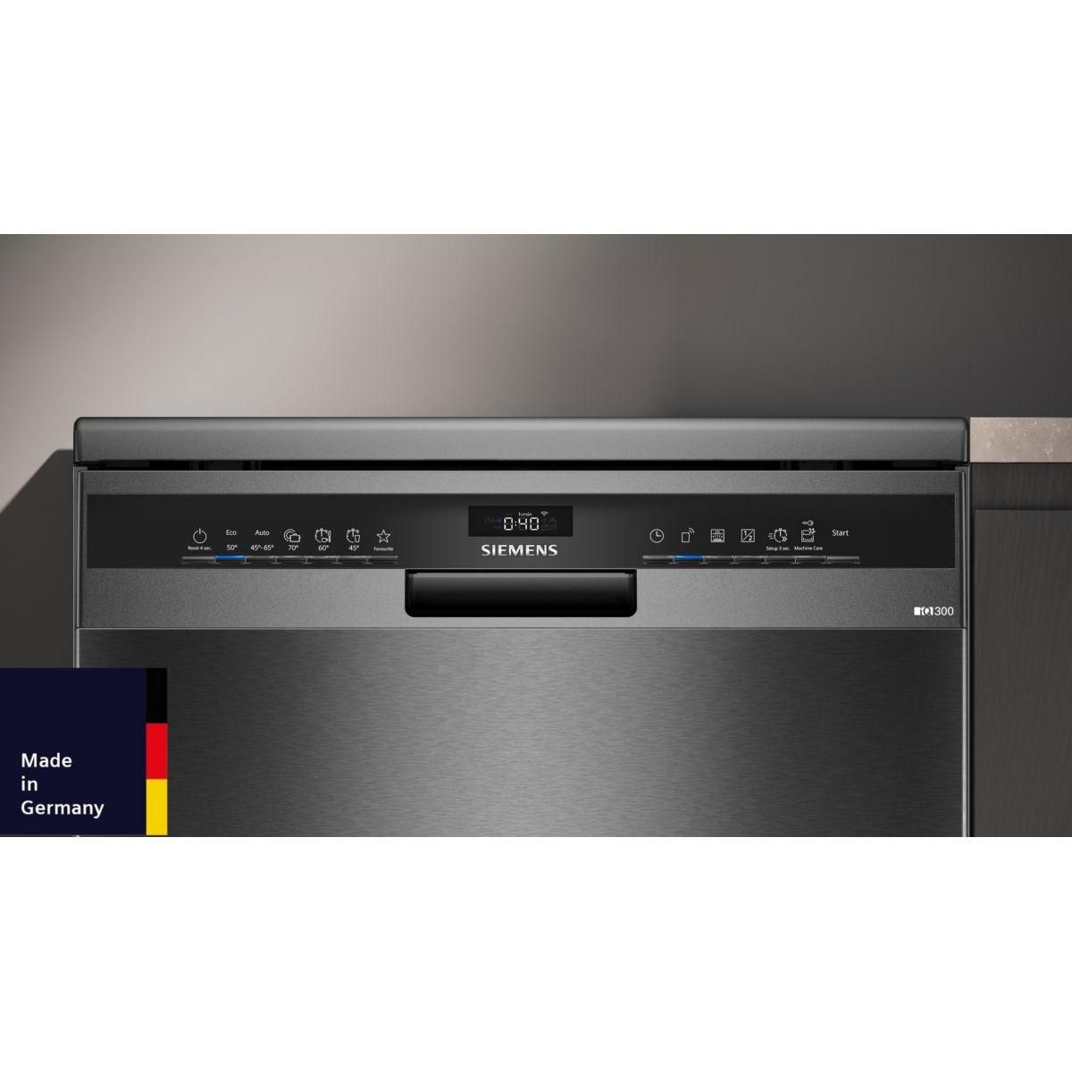 Siemens Lave vaisselle 60 cm SN23EC22AE, varioSpeed Plus, Acier brossé noir