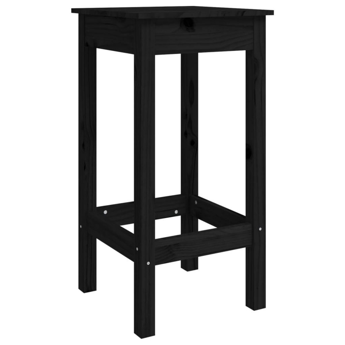VIDAXL Chaises de bar lot de 2 noir 40x40x78 cm bois de pin solide