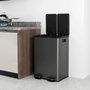Voir la diapositive 4 : HOMCOM Poubelle de cuisine tri selectif 2 x 28L - poubelle à pédales - acier inox