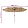 Voir la diapositive 6 : VIDAXL Parasol de jardin avec lumieres LED et mat en metal 400cm taupe